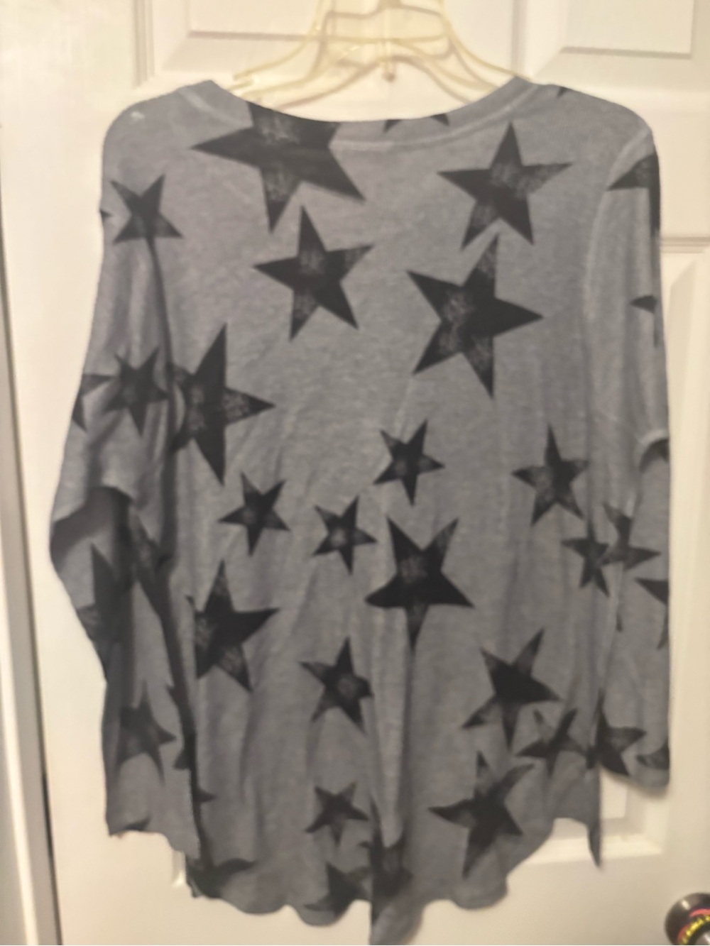 Nally & Millie Gray Top with Black Star Print - Picture 3 of 4